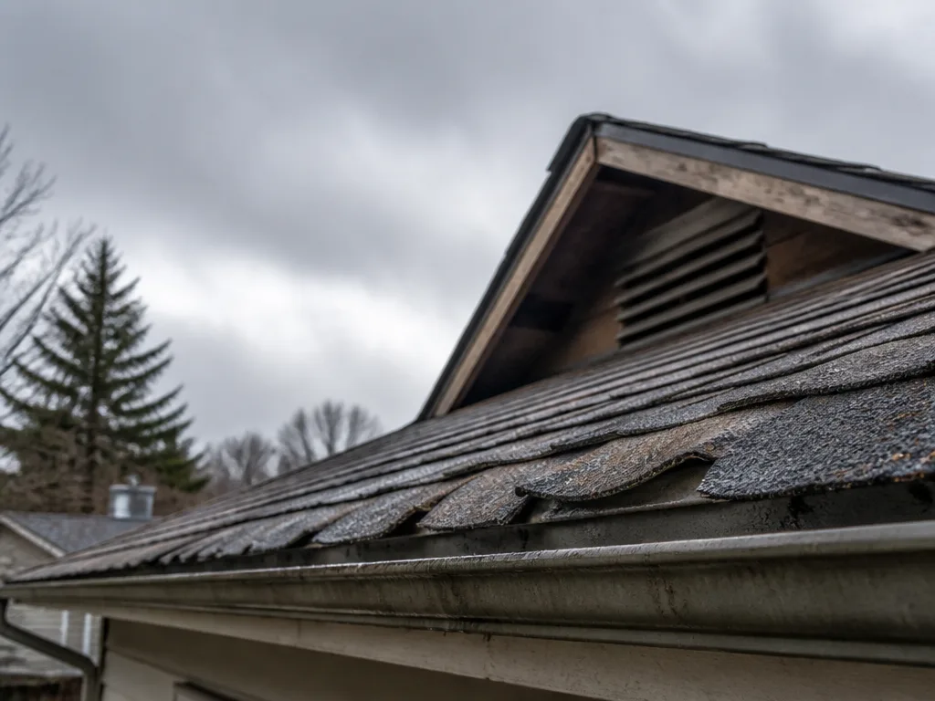 Watch for curled shingles and damp attic spots